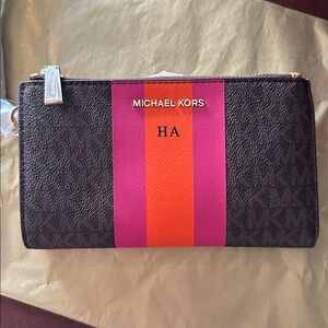 Michael Kors Brown and Pink Wallet